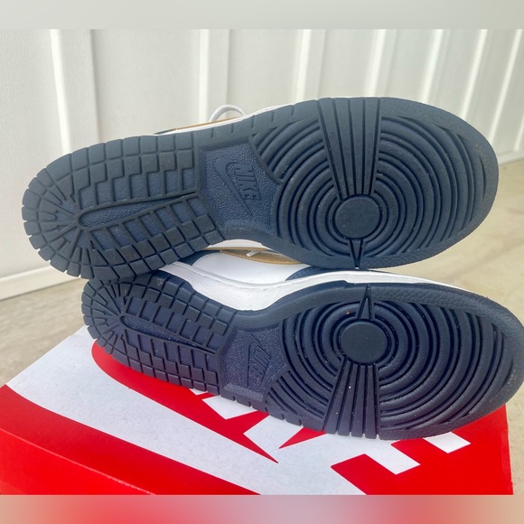 Nike Dunk Low Shoes White/Wheat-Midnight Navy - Picture 4 of 7